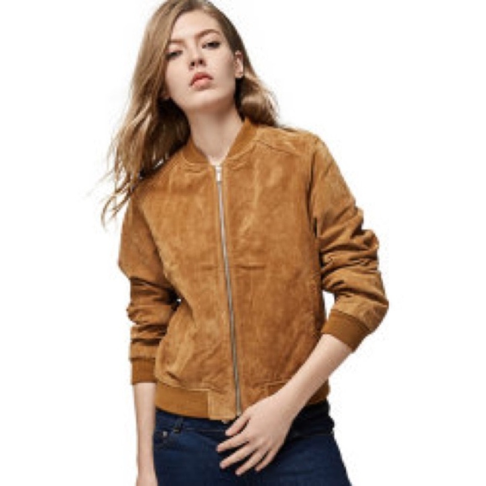JACK BY BB DAKOTA // tan faux suede bomber